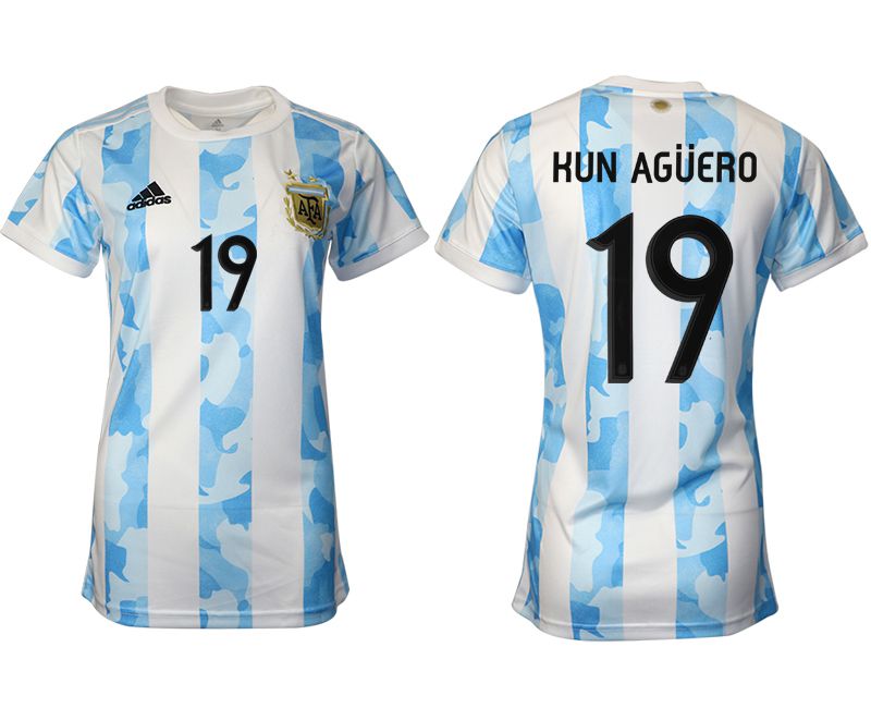 Women 2021-2022 Club Argentina home aaa version white #19 Soccer Jerseys->youth soccer jersey->Youth Jersey